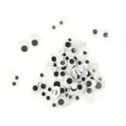 Paste-On Googly Eyes Assorted 10mm To 19mm 80/Pkg Black