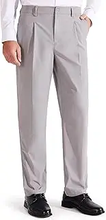 [Libin] Men's Dress Pants Classic Fit Pleated Front Work Golf Pants 29" 31" 33" Stretch Business Casual Pants Lightweight