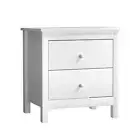 Bedside Table Nightstand Side End Table Storage Cabinet 2 Drawers White