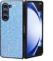 [MINUUISCT] Case for Samsung Z Fold5 5G, Mobile Phone Case with Aesthetic Flash Luxury, TPU PC Shockproof Scratch-Resistant Fashion Glitter Samsung Z Fold5 5G Case for Women Girls Flash Blue