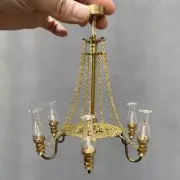 1/6 Scale Dollhouse Miniatures Accessories Luxury Vintage Chandlier Lamp Lights
