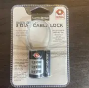 Travel Sentry Samsonite 3 Dial Combination Cable Lock, Travel Sentry - Black