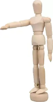 1PCS 5.5Inch Wood Mini Solid Wooden Art Human Manikin Mannequin Craft Model with