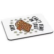 Crazy Beans On Toast Girl Stars PC Computer Mouse Mat Pad Funny Breakfast