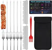 Barbecue Skewers - Grilling BBQ Skewers,Locking Non-Stick Stainless Steel Rotating BBQ Tools for Shrimp Meat Camping Vegetable Cooking Outdoor Skewering