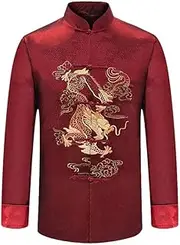 [vkvk] Tang Suit Mens and Woman Hanfu Chinese Traditional Clothes Kung Fu Shirt Long Sleeve Coat Tops New Year s Clothes