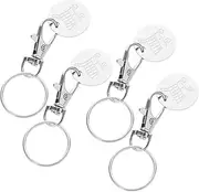 [FUNNETOYU] 4Pcs Shopping Trolley Token Keychain Key Ring Pendant for Hassle Shopping Experience Practical Key Chain Decor for Everyday Use