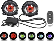 Dynamic Big Eye Ball Fog Lights, LED Adjustable Color 12v Devil Eyes with Lens Light Up Big Eyeball Lights for Car for Any Car Model (2Pcs) Flat Style