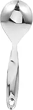 OKUMEYR 1PC Heat Resistant Stainless Steel Rice Scoop Utensil with Long Hollow Handle for Non Stick Cookware Easy to Clean Kitchen Gadget for Cooking Serving and Mixing