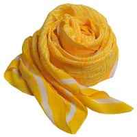 在飛比找Yahoo奇摩購物中心優惠-FENDI FF LOGO品牌圖騰義大利製100%真絲長圍巾