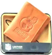 New York Giants Leather Embossed Tri-Fold Tan Wallet New Rico