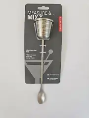 Kikkerland Measure & Mix Cocktail Spoon Stainless Steel 18/8 Step Design Jigger