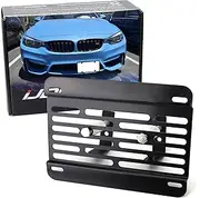 iJDMTOY No Drill Front Grille Mesh Mount License Plate Relocator Kit Compatible with BMW BMW M2 M3 M4 M5 M6 X5M X6M or M-Package 1 2 3 4 5 Series X5 X6 w/Diamond Shape Lower Bumper Grill Mesh/Insert