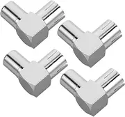ELAYARD 4pcs Male to Female Tv Antenna Adapter 90 Degree L Shape Connector Replacement for Satellite Cable Wall Plates Supplies