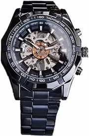 [DAXIAOYU] Men Automatic Mechanical Watches Skeleton Watch Stainless Steel Wristwatches Waterproof Luminous