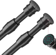 AIZESI Spring Tension Curtain Rods Short Tension Rod (Black, 27" to 40"-2Pcs)