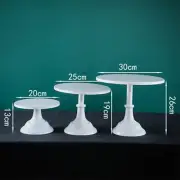 1Pc 3in1 White Round Cake Stand Pedestal Display Wedding Party 20/25/30cm