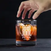 Custom Engraved Petra Jordan Whiskey Glass – 11 oz Standard Rocks Glass