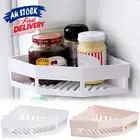 Rack White Wall Mount Holder Bathroom Corner Triangle Shower Shelf Caddy Storage