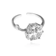Culturesse Phaedra Rhodium Plating Austrian Zirconia Open Ring Sterling Silver
