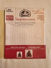 DMC Impressions Printed Needlework Fabric 14"x18" 14 Count ROSE Stripes