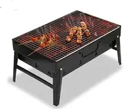 Pull-Out Barbecue Grill, Portable Charcoal Grill, BBQ Tool Kits for Outdoor Courtyard Picnic Camping Tailgating BBQ