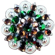 48HS 16 Hilason Western Berry Conchos Glass Rhinestones Bling 1.5" Cowgirl