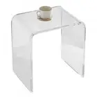 Clear Acrylic C Shaped End Table Modern Lucite Side Table for Living Room