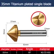 35mm Titanium plated single blade chamfer 90degree deburring chamfer Drill bit