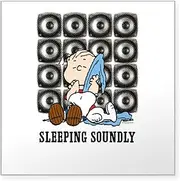 CafePress Linus Sleeping Soundly Square Bumper Sticker, 3"x3" (Small) or 5"x5" (Large)