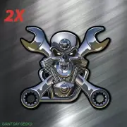2X Two MotorHead Garage Mechanic car Laptop Wall Sticker Decal USA Stickers