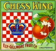 Los Angeles Chess King Orange Crate Label Art Print