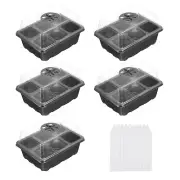 10 Pack 6 Cell Seeding Starting Trays Kit for Greenhouse Planting Black