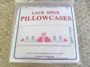 Jack Dempsey Needle Art Lace Edge Pillowcase Set/2 to Embroidery Border Hearts