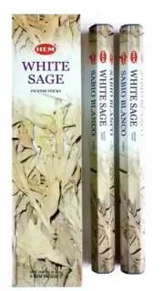 WHITE SAGE JUMBO GARDEN INCENSE STICKS - HEM - BOX OF 6