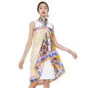 ANYYOU 100% Mulberry Silk Light Yellow Long Scarf Luxury Brand Women Beach Shawl Wear Swimwear Pashimina Face Shield Foulard