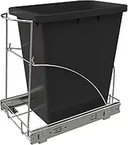 Pull Out Trash Can Under Cabinet，Under Sink Garbage Can Pull Out，Heavy Duty Cabinet Trash Can Pull Out Kit，35qt Sliding Trash Can Cabinet Pull Out for Kitchen，Chrome (Trash Can Not Included)