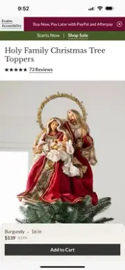Balsam Hill Holy Family Christmas Tree Toppers New In Box