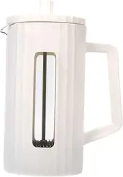 Yajuyi French Pressing Coffee Pot Coffee Kettle Coffee Plunger Espresso Kettle for Office, White 1000ml