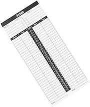 Acclaim Lawn Bowls Paper Score Sheets 100 Single Sided White Black Text Thin Paper Printed Sheets 8 1/4" x 4"