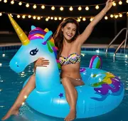 43 Inch Solar Powered Floating Unicorn Pool Light with 7 Modes Color Changed,