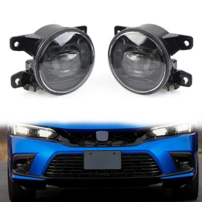 1 Pair White LED Fog Light Lamps With Cable Switch For Honda Civic Sedan 2022+ (for: Honda Civic)