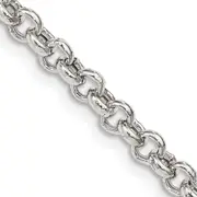 24 Inch Sterling Silver 4.25mm Semi-Solid Rolo Chain