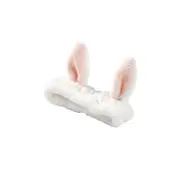 MsBlossom - Face Wash Animal Ribbon Headband - 1pc - White