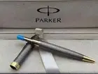 Perfect Grey Grid Parker Sonnet Ballpoint Pens Fine Nib Blue Ink With Box