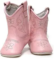 [MAMTAKON] Real Leather Cowboy Cowgirl Boots Customizable Premium Box Soft Sole for Baby Infant Toddler Girls Newborn Crib Prewalkers Special Occasion