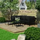 6 Pcs Outdoor Modular Sofa Set Garden Lounge Setting Weather-Resistant Furniture