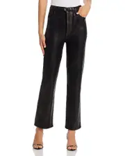 Frame Le Sleek Coated High Rise Straight Jeans in Mood Ring