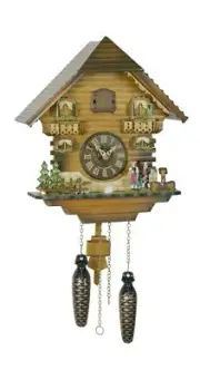 Quartz Cuckoo Clock Black forest house with music TU 401 QM NEW