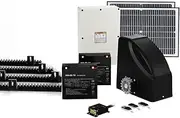 Lockmaster Sliding Gate Opener, Electric Full Solar Home Security Door Lock, 600kg 4m Rails 3 Remotes 40W Motor Wired Wireless Keypad Automatic IP44 Water-resistant Covers All Hardware Accessories Kit
